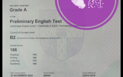 Certifikát z angličtiny B2 Cambridge
